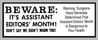 Assistant Editor's Month